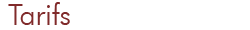 tarifs